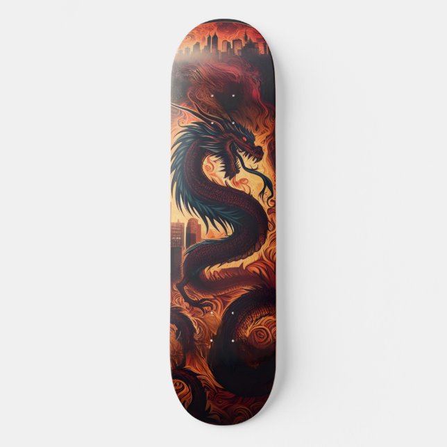 Skateboard Dragon flame skate (Recto)