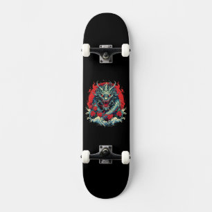 Skateboard Dragon Japonais dans les Vagues