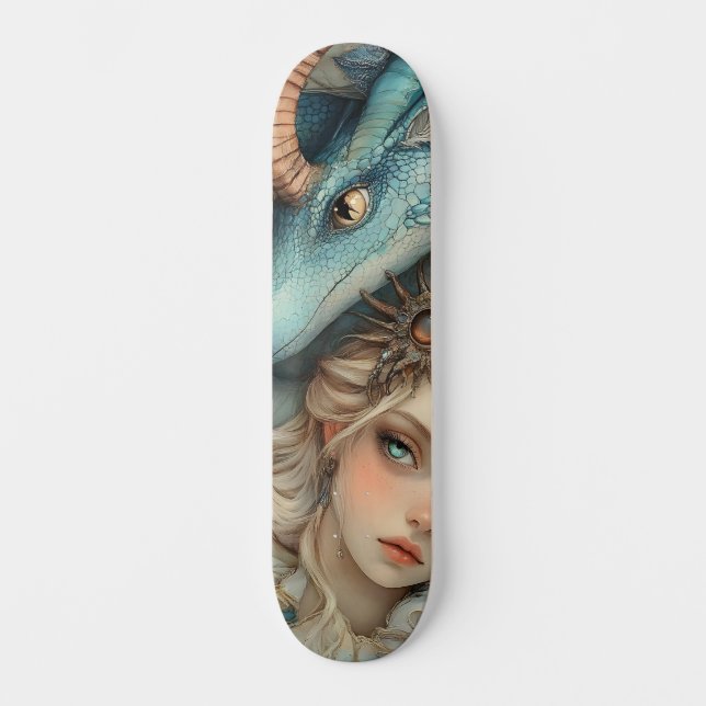 Skateboard Dragon mythologique et pont de patinage pour fille (Recto)