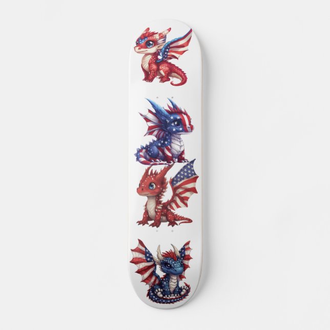 Skateboard Dragon patriotique (Recto)