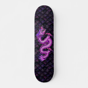 Skateboard Dragon rose de Fille aux échelles de dragon