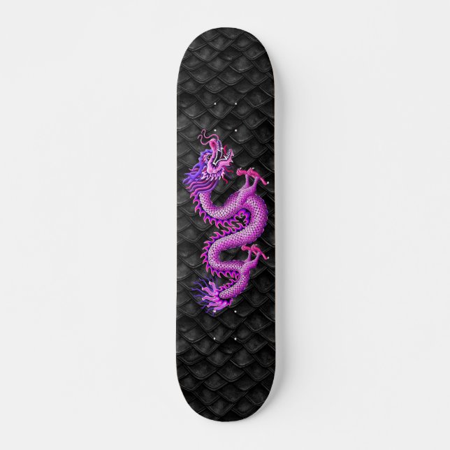 Skateboard Dragon rose sur les échelles de dragon (Devant)
