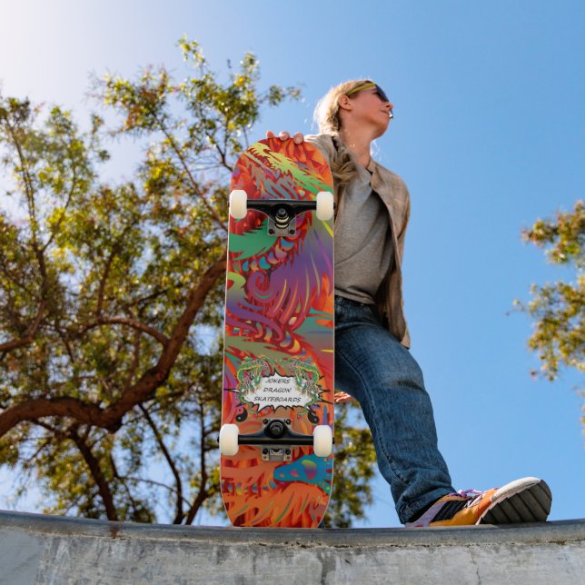 Skateboard Dragons Colorés JDS (Extérieur 1)