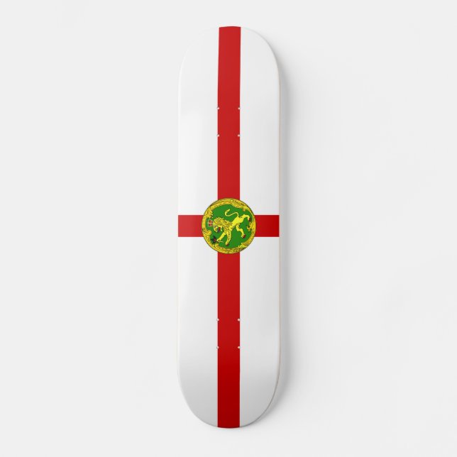 Skateboard Drapeau alderney patriotique (Recto)