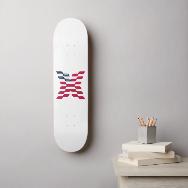 Skateboard Drapeau américain abstrait lettre X  (Art mural)