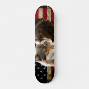Skateboard Drapeau américain des loups