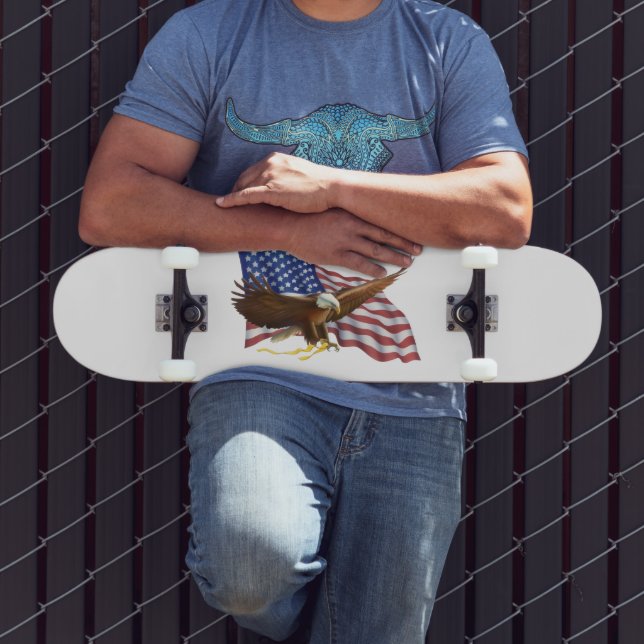 Skateboard Drapeau américain et aigle (Extérieur 3)