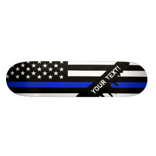 Skateboard Drapeau américain mince de Blue Line