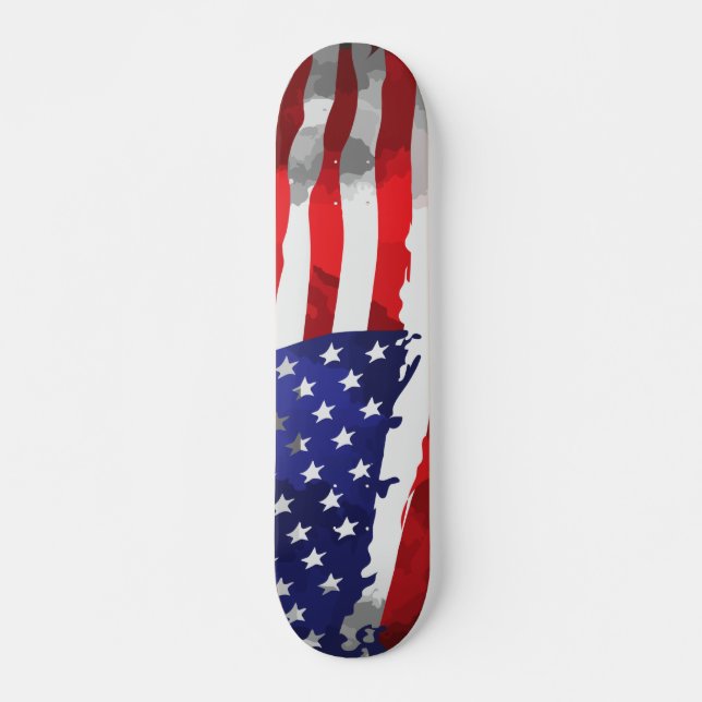 Skateboard Drapeau américain patriotique rouge blanc bleu Éta (Devant)