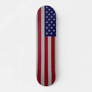 Skateboard Drapeau américain sur la fibre de carbone