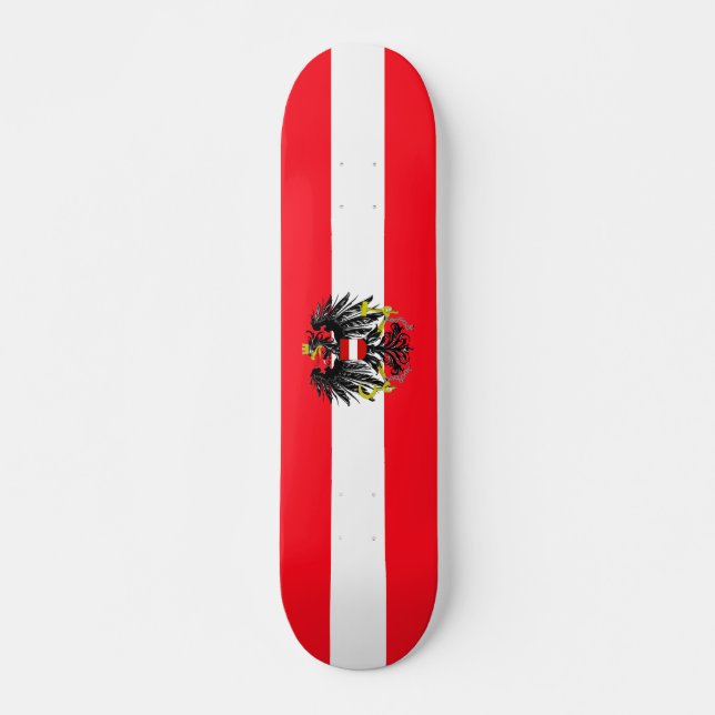 Skateboard Drapeau autrichien (Devant)