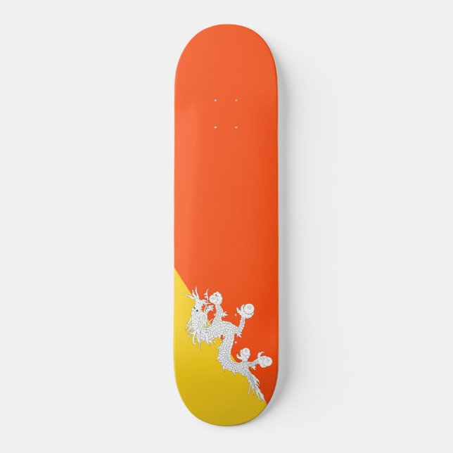 Skateboard Drapeau bhoutanais (Bhoutan) (Dragon tonnerre) (Recto)
