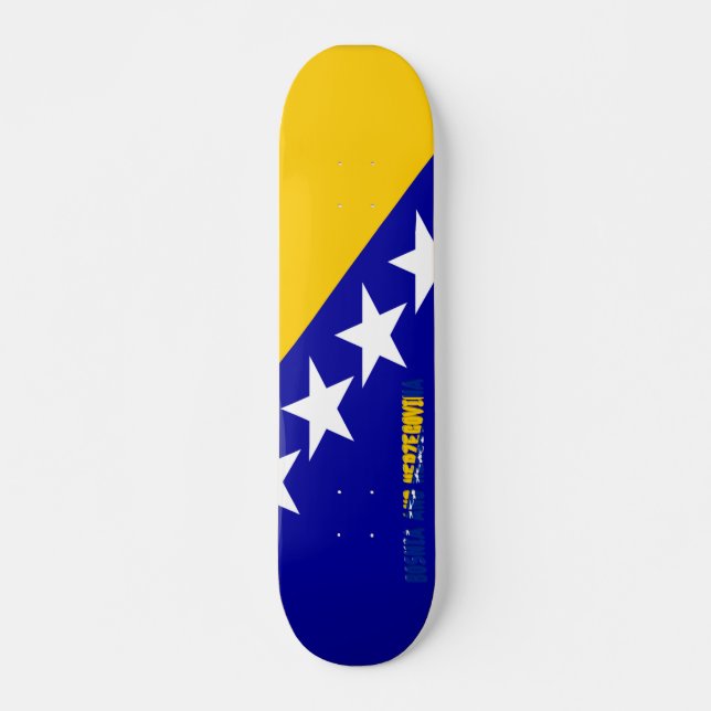Skateboard Drapeau brillant bosnien (Devant)