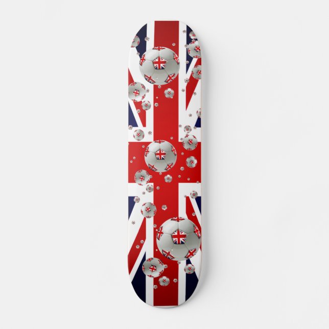 Skateboard Drapeau britannique d'Union Jack de boules du (Recto)