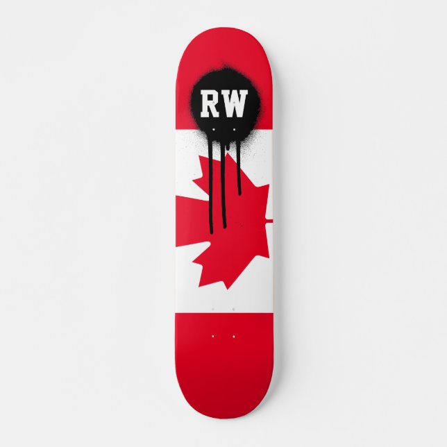 Skateboard Drapeau canadien classique (Devant)