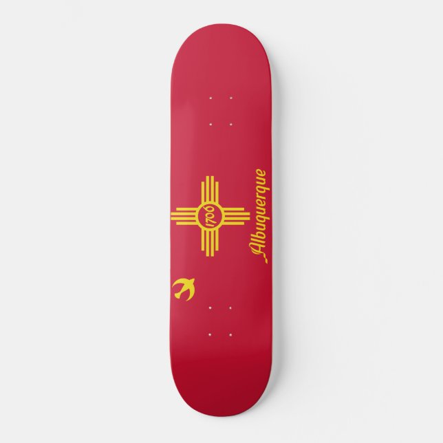 Skateboard Drapeau d'Albuquerque (Nouveau-Mexique) (Recto)