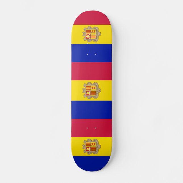 Skateboard Drapeau d'Andorre patriotique (Recto)