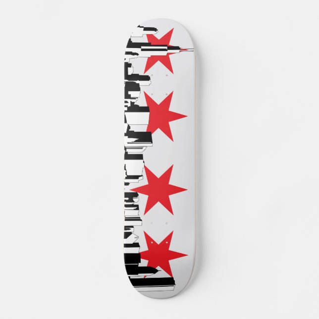 Skateboard Drapeau de Chicago (Recto)