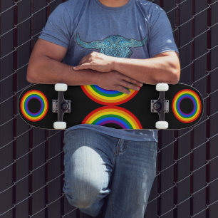 Skateboard DRAPEAU DE COURBE - STRIPES - Bagues de couleurs L