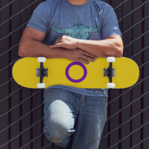 Skateboard Drapeau de fierté intersexe de SlipperyJoe's fond 
