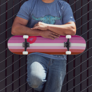 Skateboard Drapeau de fierté lesbienne au rouge à lèvres Slip