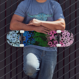 Skateboard Drapeau de fierté Omniromantique Fleuris Mignon Ré