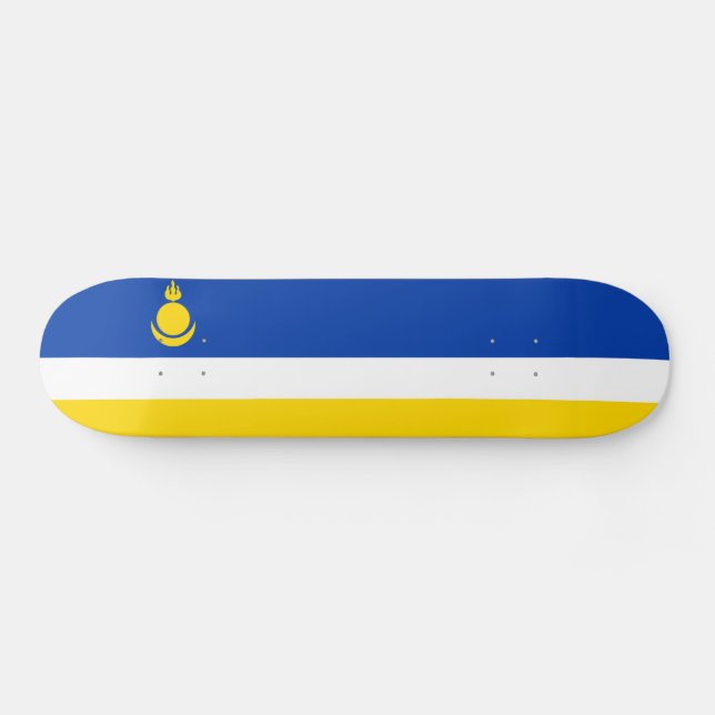 Skateboard Drapeau de la Buryatia patriotique (Horz)