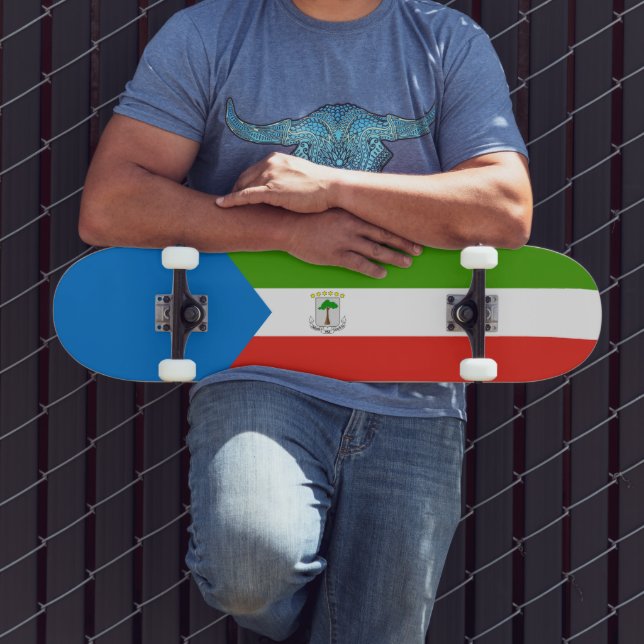 Skateboard Drapeau de la Guinée équatoriale (Extérieur 3)
