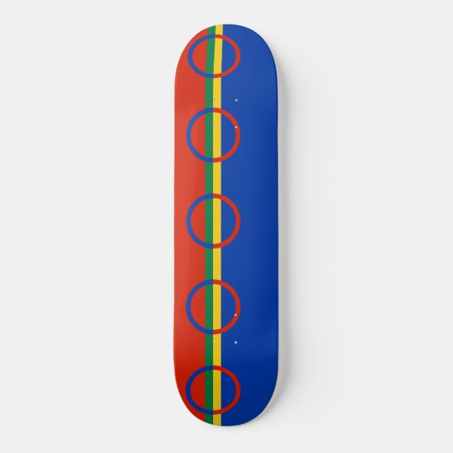 Skateboard Drapeau de la Laponie (Noël) (Sami) (Laplander) (Recto)