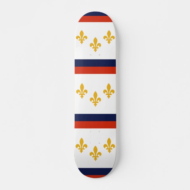 Skateboard Drapeau de la Nouvelle-Orléans, Louisiane (Devant)