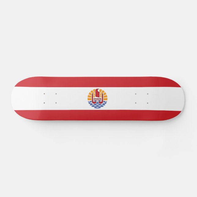 Skateboard Drapeau de la Polynésie française (Horz)