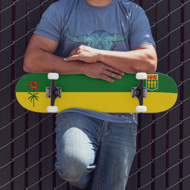 Skateboard Drapeau de la Saskatchewan (CANADA) (Extérieur 3)