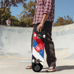 Skateboard drapeau de la Slovaquie (version verticale)