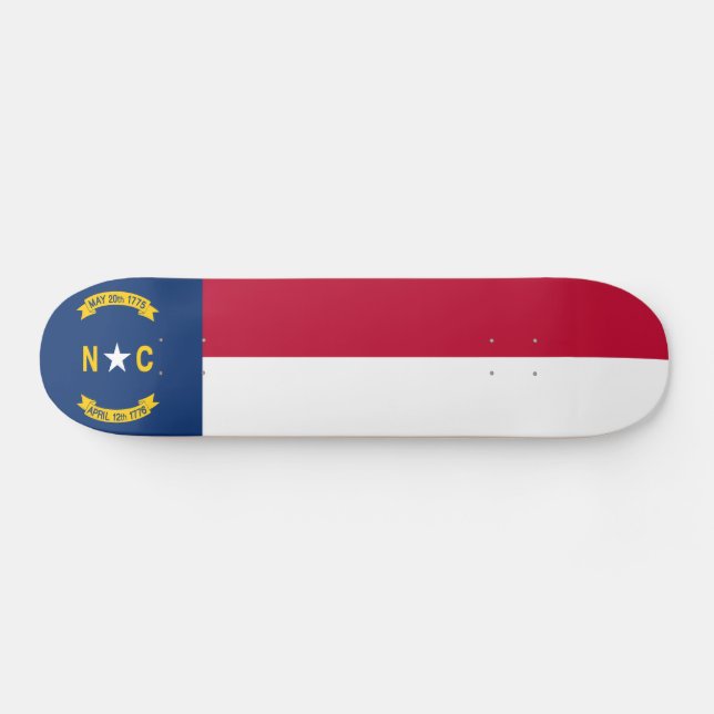 Skateboard Drapeau de l'État de Caroline du Nord (Horz)
