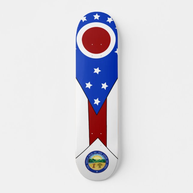 Skateboard Drapeau de l'Ohio (Devant)
