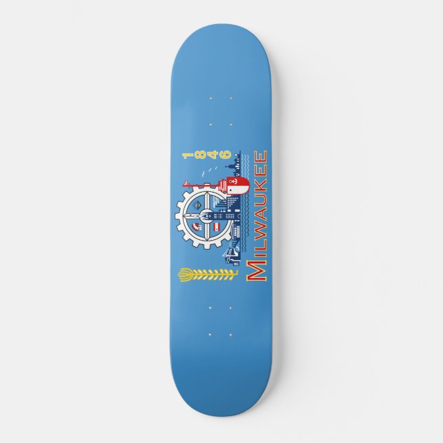 Skateboard Drapeau de Milwaukee (Wisconsin) (Recto)