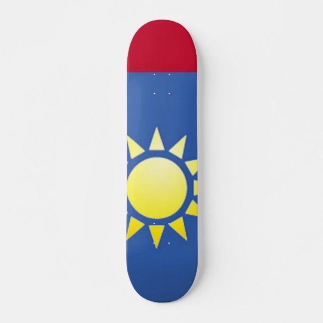 Skateboard Drapeau de Taïwan Jaune Patinage en Sun (Devant)