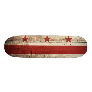 Skateboard Drapeau de Washington DC sur le vieux grain en
