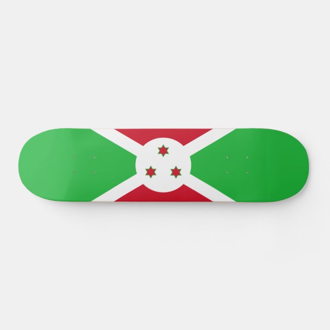 Skateboard Drapeau du Burundi patriotique (Horz)