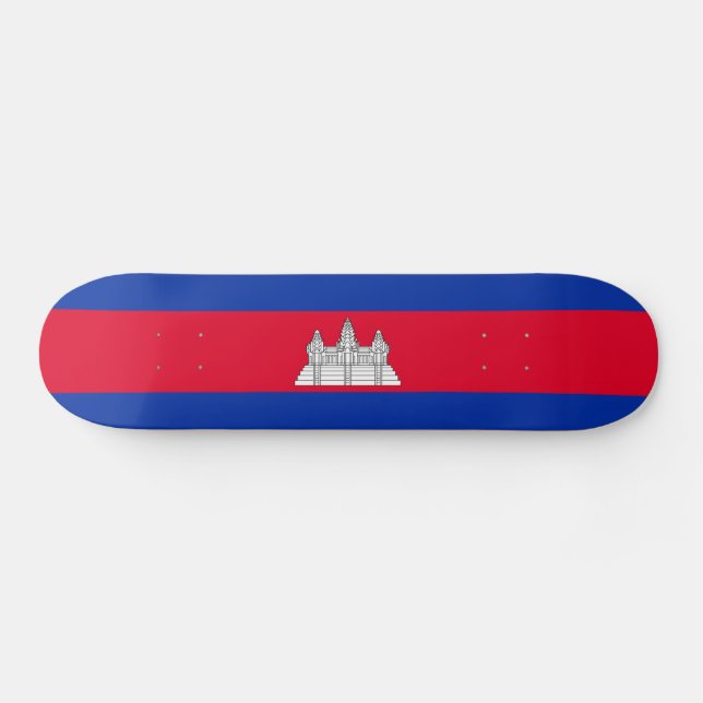 Skateboard Drapeau du Cambodge patriotique (Horz)