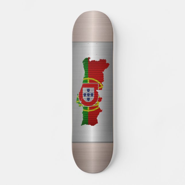 Skateboard Drapeau du Portugal et trou en acier en métal de (Recto)