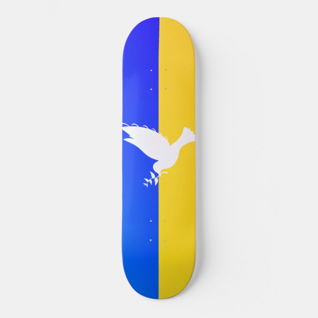 Skateboard Drapeau d'Ukraine - Dove of Peace - Freedom - Peac (Recto)