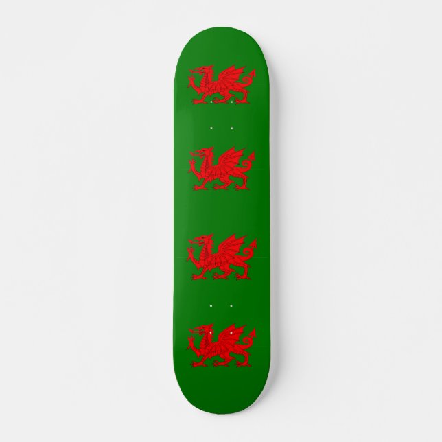Skateboard Drapeau gallois dragon rouge gallois (Devant)