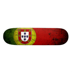 Skateboard Drapeau grunge noir du Portugal
