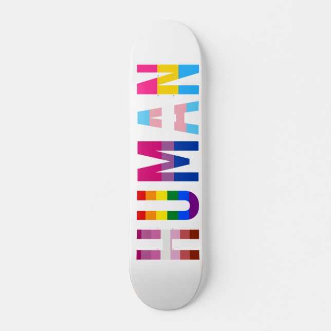 Skateboard Drapeau LGBT HUMAN Mois Gay pride Transgenre (Devant)