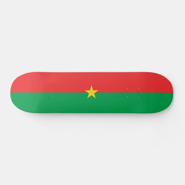 Skateboard Drapeau patriotique du Burkina Faso (Horz)