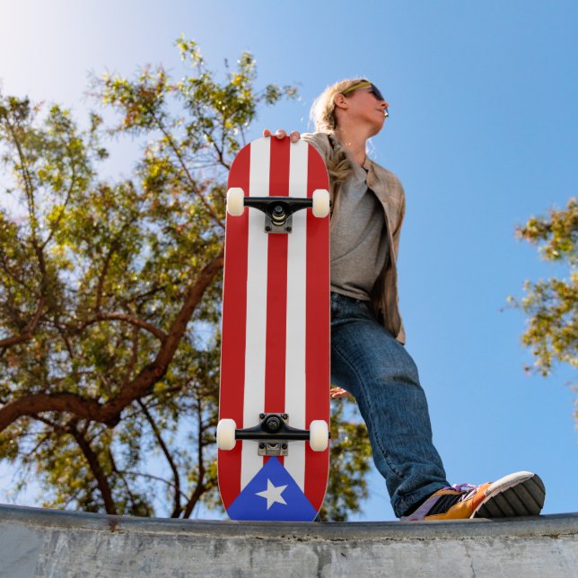 Skateboard Drapeau Porto Rico (Extérieur 1)