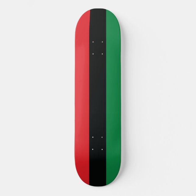Skateboard Drapeau rouge, noir et vert (Recto)