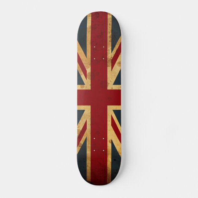 Skateboard Drapeau souillé d'Union Jack R-U (Recto)