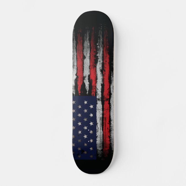 Skateboard Drapeau U.S.A grunge (Recto)